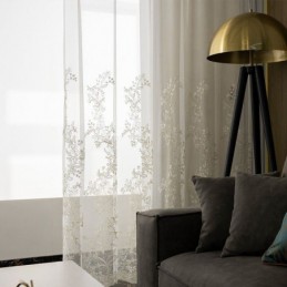 Decorative Sheer Curtain Made to Measure Curtain Plant Embroidered Tulle Curtains Living Room Bedroom