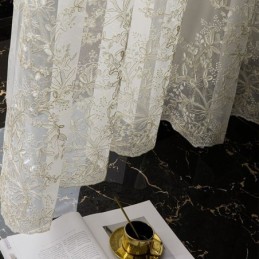 Decorative Sheer Curtain Made to Measure Curtain Plant Embroidered Tulle Curtains Living Room Bedroom