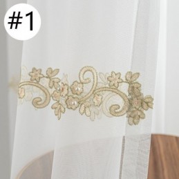 Modern Minimalist Sheer Curtain Made to Measure Curtain Plant Embroidered Tulle Curtains For Living Room Bedroom
