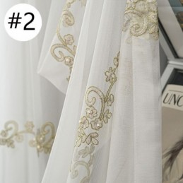 Modern Minimalist Sheer Curtain Made to Measure Curtain Plant Embroidered Tulle Curtains For Living Room Bedroom