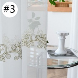 Modern Minimalist Sheer Curtain Made to Measure Curtain Plant Embroidered Tulle Curtains For Living Room Bedroom