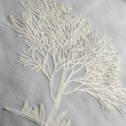 Breathable Sheer Curtain Made to Measure Curtain Tree Texture Embroidery Living Room