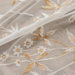 Modern Decorative Sheer Curtain Made to Measure Curtain Plant Embroidered Tulle Curtains For Bedroom