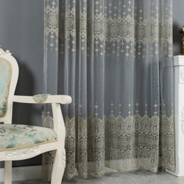 Geometric Tulle Curtain Made to Measure Curtain Nordic Embroidered Delicate Window Treatment Tenda