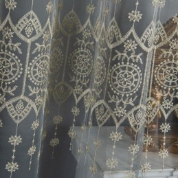 Geometric Tulle Curtain Made to Measure Curtain Nordic Embroidered Delicate Window Treatment Tenda