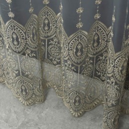 Geometric Tulle Curtain Made to Measure Curtain Nordic Embroidered Delicate Window Treatment Tenda