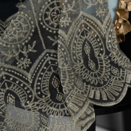 Geometric Tulle Curtain Made to Measure Curtain Nordic Embroidered Delicate Window Treatment Tenda