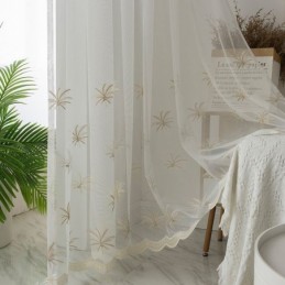 Decorative Sheer Curtain Made to Measure Curtain Plant Embroidery Window Drapes Living Room Bedroom