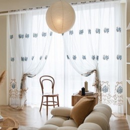 Floral Window Sheer Curtain...