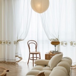 Embroidered Sheer Tulle Curtains Butterfly Voile Curtain Made to Measure Curtain For Living Room