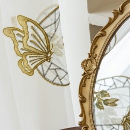 Embroidered Sheer Tulle Curtains Butterfly Voile Curtain Made to Measure Curtain For Living Room