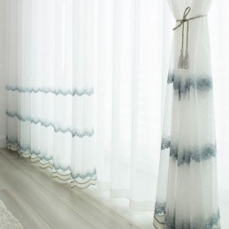 Sheer Curtain Made to Measure Curtain Leaf Embroidered Tulle Curtains For Bedroom