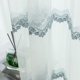 Sheer Curtain Made to Measure Curtain Leaf Embroidered Tulle Curtains For Bedroom
