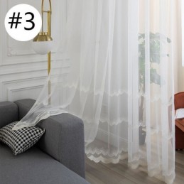 Sheer Curtain Made to Measure Curtain Leaf Embroidered Tulle Curtains For Bedroom