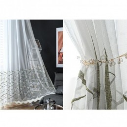 European Embroidered Sheer Curtain Made to Measure Curtain Tulle Luxury Voile Curtains For Living Room