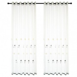 Cartoon Embroidered Tulle Curtain Made to Measure Curtain Lovely Pattern Sheer Window Treatment