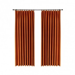 Orange Color Flannels Blackout Curtain Made to Measure Curtain Minimalist Solid Fabric Living Room Bedroom
