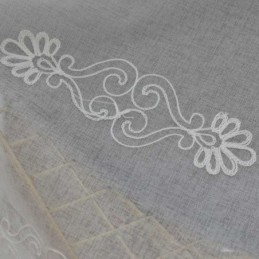 Breathable Sheer Curtain Made to Measure Curtain White All match Embroidery Living Room