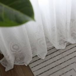 Breathable Sheer Curtain Made to Measure Curtain White All match Embroidery Living Room