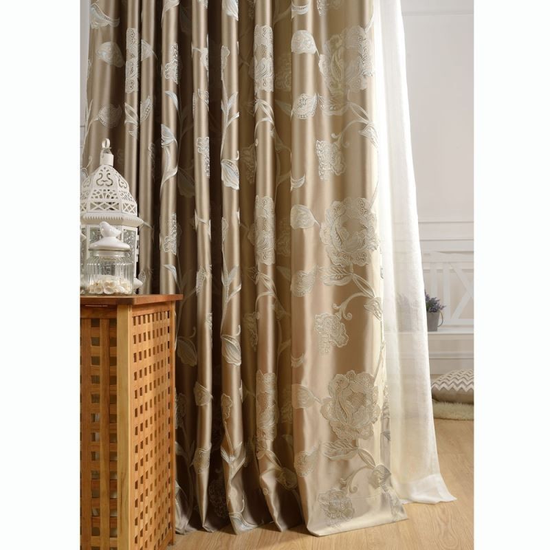 European Luxury Max Blackout Curtain Made to Measure Curtain Peony Flower Bedroom