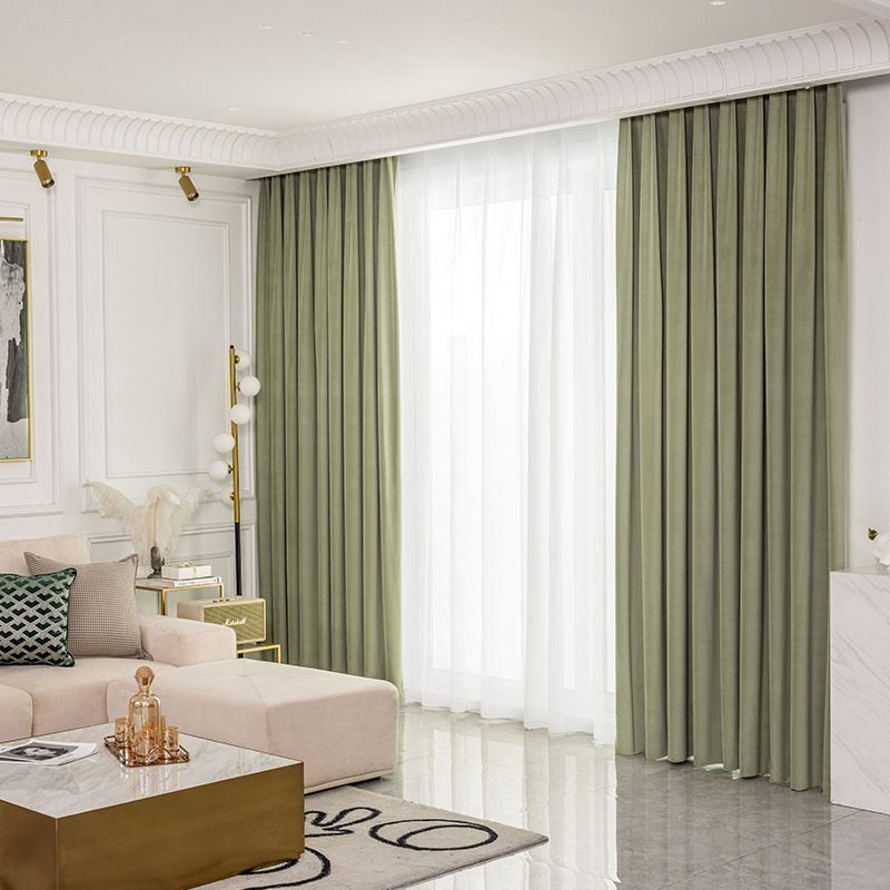 Simple Velvet Curtain Made to Measure Curtain Solid Color Shading Curtains For Living Room Bedroom