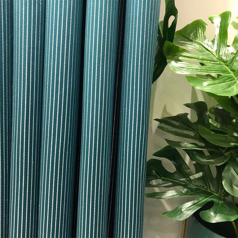 Household Vertical Strip Jacquard Blackout Curtains For Living Room