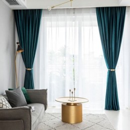Nordic Style Curtain Made to Measure Curtain Solid Flannel For Living Room Hotel