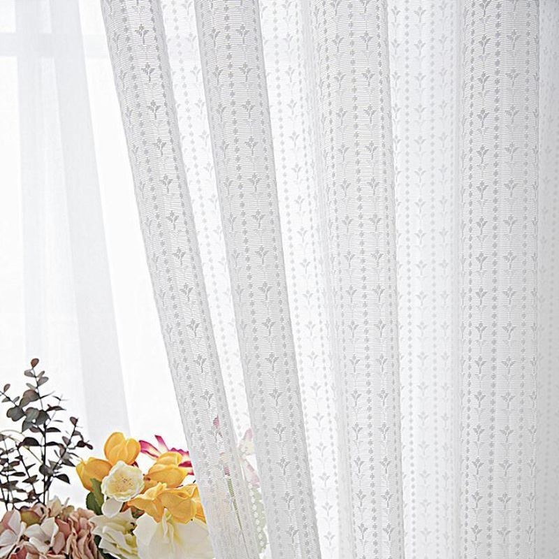 Modern Solid White Color Voile Sheer Curtain Made to Measure Curtain Bedroom Living Room