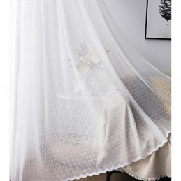 Modern Solid White Color Voile Sheer Curtain Made to Measure Curtain Bedroom Living Room