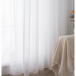 Modern Solid White Color Voile Sheer Curtain Made to Measure Curtain Bedroom Living Room