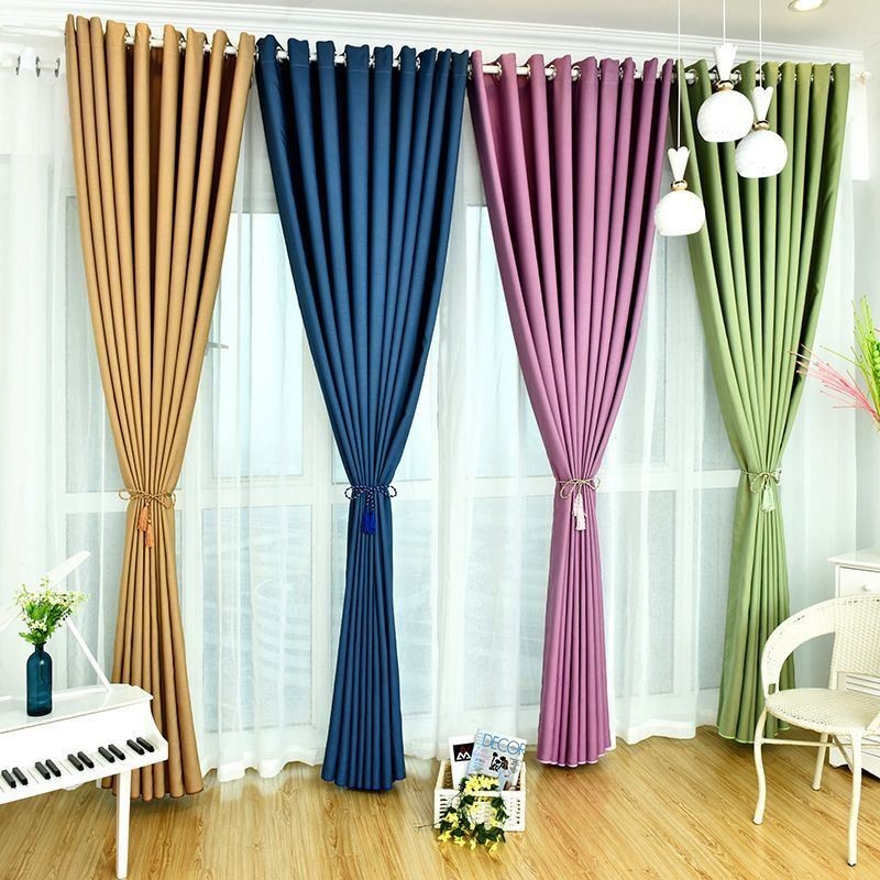 Velvet Curtains Solid Color Darkening For Living Room