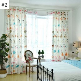 Modern Semi Blackout Curtain Made to Measure Curtain Animals Printed Kids Room