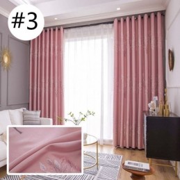 Nordic Style Tree Pattern Curtains Satin Jacquard Living Room Bedroom