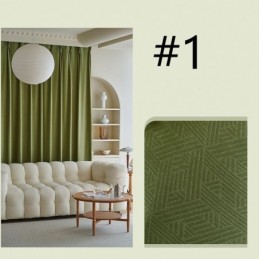 Luxury Geometric Curtains Modern Embossing Blackout For Bedroom