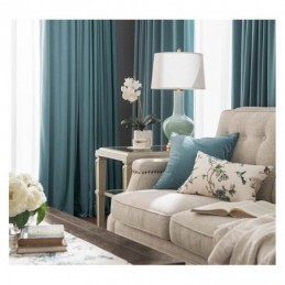 Minimalist Blue Flannels Blackout Curtain Made to Measure Curtain Solid Color Fabric Living Room Bedroom