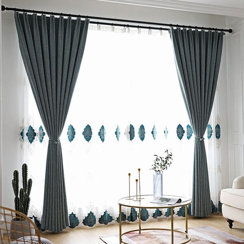 Solid Color Window Blackout Curtains For Living Room Bedroom Modern Treatment Drapes