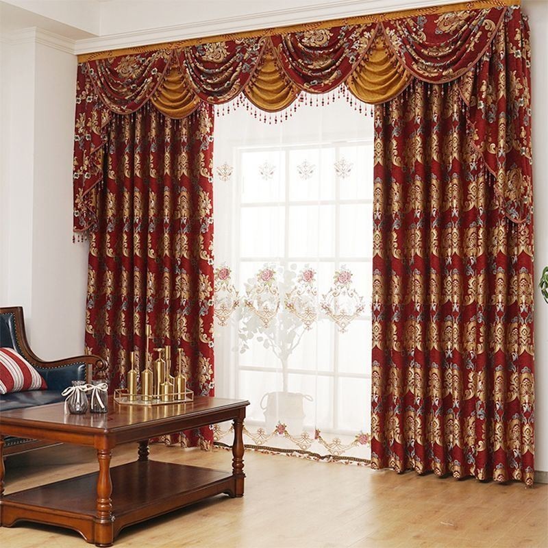 European Style Light Luxury Living Room Chenille Embroidered Curtain Made to Measure Curtain