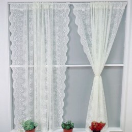 White Lace Curtains Sheer...